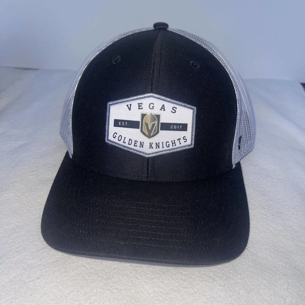 Vegas Golden Knights NHL '47 Brand Black Adjustable SnapBack Back Hat White Mess - Picture 1 of 11